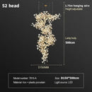 Ginkgo biloba chandelier gold glass pendant light for living room