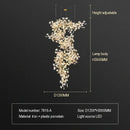 Ginkgo biloba chandelier gold glass pendant light for living room