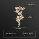 Ginkgo biloba chandelier gold glass pendant light for living room