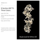 Ginkgo biloba chandelier gold glass pendant light for living room