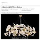 Ginkgo biloba chandelier gold glass pendant light for living room