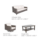 Owens 4-Piece Aluminum Living Room Set With Swivel Chairs