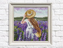 Girl in Lavender Field CS2626 7.9 x 7.9 inches Crafting Spark Diamond Painting Kit