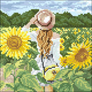 Girl in Sunflower Field CS2625 7.9 x 7.9 inches Crafting Spark Diamond Painting Kit