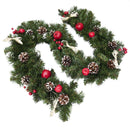 Ukrainian Christmas Garland w. Straw Bows, Apples & Pine Cones 59 Inches