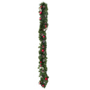 Ukrainian Christmas Garland w. Straw Bows, Apples & Pine Cones 59 Inches