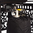 Black Aluminum Fire Table Set with Two Loveseats and Two Club Chairs
