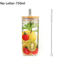 DecorBites™ Glass Boba Smoothie Cup with Bamboo Lid & Stainless Steel Straw