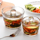 Glass kimchi storage jar with textured lid kitchen pickle container