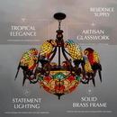 Glass Parrot Chandelier