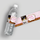 Glitter Damask Birthday Water Bottle Labels