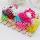 Glitter pom pom mini flower stamen hair ties for kids bedroom