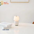 Glossy black ceramics table lamp with white shade for bedroom