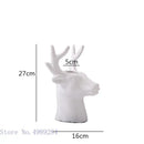 Glossy black deer head ceramic vase living room decor