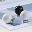 Glossy black & white ceramic wall hook clothing rack bedroom