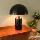 Glossy black white & gold mushroom lamp bedroom table light