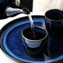 DecorBites™ Blue Ceramic Tea Kettle Set - Porcelain Teaware Set