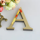 Glossy gold 3d mirror alphabet letters living room wall decor