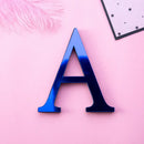 Glossy gold 3d mirror alphabet letters living room wall decor