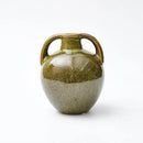 Glossy olive green speckled ceramic vases teapot flower kitchen decor