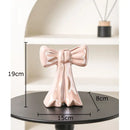 Glossy pink bowknot ceramic vase bedroom floral decor