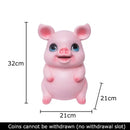 Glossy pink ceramic piggy bank bedroom savings jar