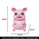 Glossy pink ceramic piggy bank bedroom savings jar