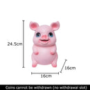Glossy pink ceramic piggy bank bedroom savings jar