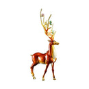 Glossy reddish brown & white deer peace porch decoration set living room