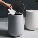 Glossy white cylindrical waste bin garbage classification kitchen