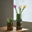 Glossy white geometric square vase table decor living room hotel