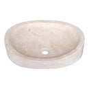 Light Travertine Honed and Filled Vessel Sink Natural Stone 16 x 21.5 x 6 Inches