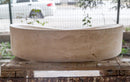 Light Travertine Honed and Filled Vessel Sink Natural Stone 16 x 21.5 x 6 Inches