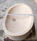 Light Travertine Honed and Filled Vessel Sink Natural Stone 16 x 21.5 x 6 Inches
