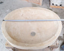 Light Travertine Honed and Filled Vessel Sink Natural Stone 16 x 21.5 x 6 Inches