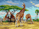 Gobelin canvas for halfstitch without yarn after Friedrich Wilhelm Kuhnert - Giraffes (fragment) 3308J