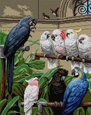 Gobelin canvas for halfstitch without yarn after Henry Stacy Marks - A Select Committee