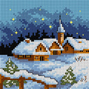 Gobelin canvas for halfstitch without yarn Winter Landscape at Night 2170D