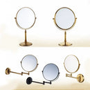 Gold and black adjustable wall mounted cosmetic mirror bathroom 1x 3x