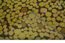 Gold and charcoal Dot 5.6x7 Hand loom wool and art silk Area Rug