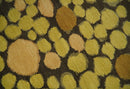Gold and charcoal Dot 5.6x7 Hand loom wool and art silk Area Rug