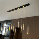Gold and crystal led chandelier staircase living room light