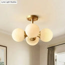 Gold Opaline Ceiling Fixture