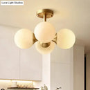 Gold Opaline Ceiling Fixture