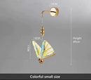 Gold and patterned butterfly led wall light for bedroom