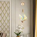 Gold and patterned butterfly led wall light for bedroom