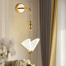 Gold and patterned butterfly led wall light for bedroom