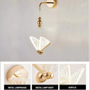 Gold and patterned butterfly led wall light for bedroom