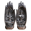 Gold and silver buddha hands monk figurine living room decor