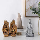 Gold and silver buddha hands monk figurine living room decor